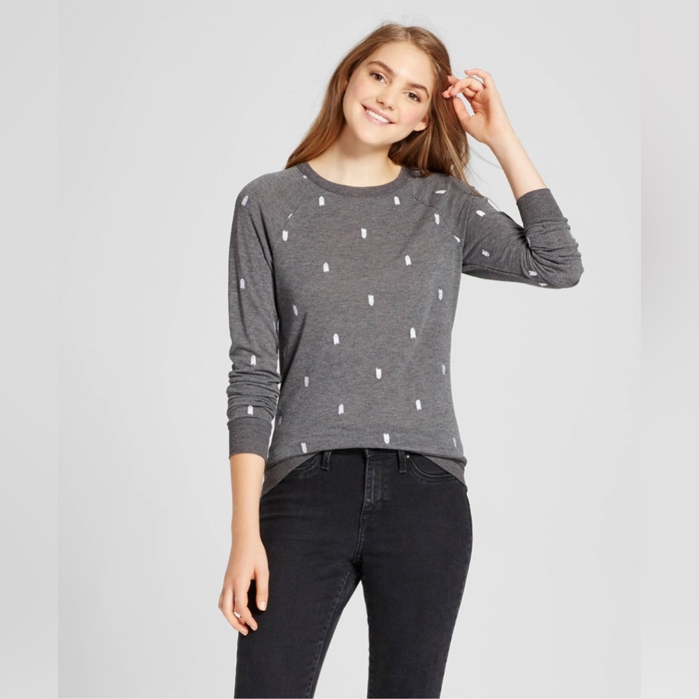 Modern Lux Embroidered Ghost Halloween Graphic Sweatshirt Size XS